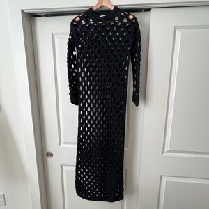 Chic Black Crochet Maxi Dress